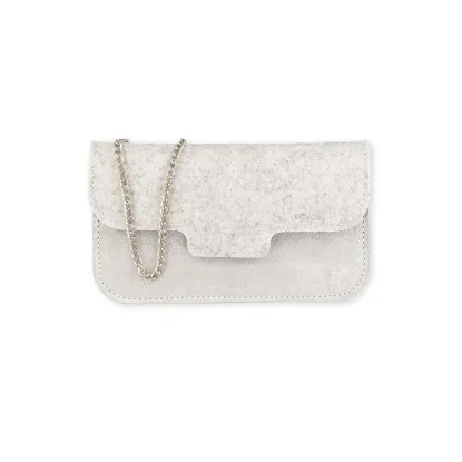 Bild von Hand-Umhängetasche Tybbke Clutch - Filz-Leder 21 x 12 x 3 cm