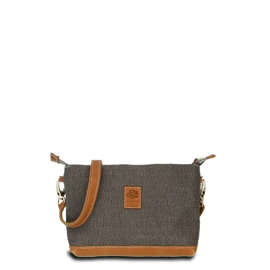 Bild von Umhängetasche KARLIE LUSH - Leinen-Leder 24-27 x 17 x 6 cm