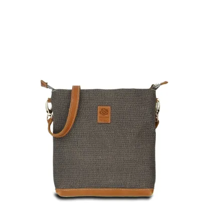 Bild von Umhängetasche KARLIE LUSH - Leinen-Leder 24-27 x 27 x 6 cm