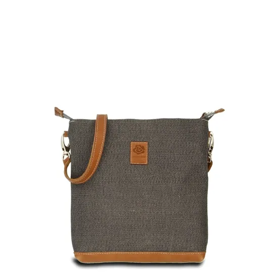 Bild von Umhängetasche KARLIE LUSH - Leinen-Leder 24-27 x 27 x 6 cm