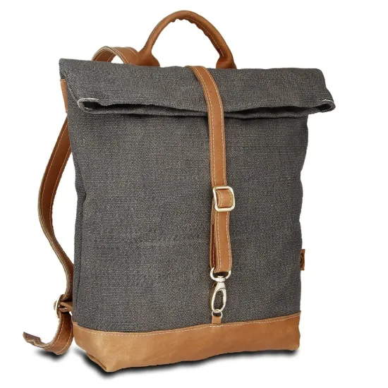 Bild von Rucksack - Leinen-Leder 27-36 x 38 x 10 cm