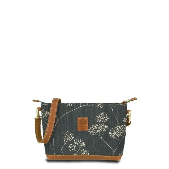 Bild von Umhängetasche JOANA lush small - Leinen-Leder 24-27 x 17 x 6 cm