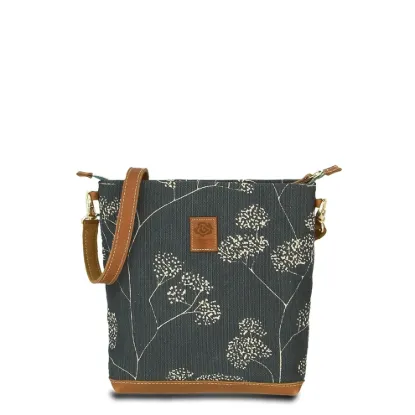 Bild von Umhängetasche JOANA lush easy - Leinen-Leder 24-27 x 27 x 6 cm