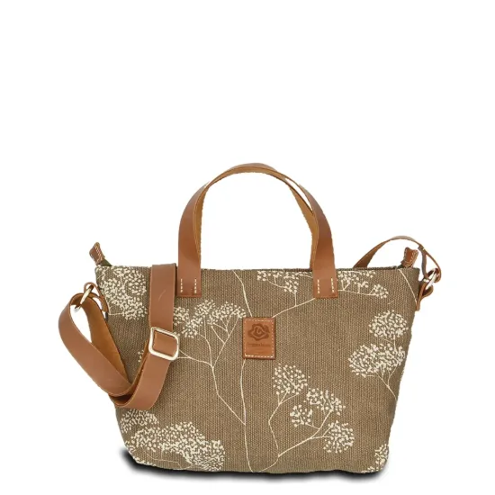 Bild von Hand-Umhängetasche JOANA light hip - Leinen-Leder 25-33 x 22 x 10 cm