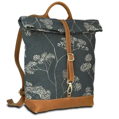 Bild von Rucksack JOANA backpack - Leinen-Leder 27-36 x 38 x 10 cm