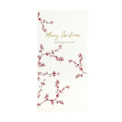 Bild von Grüßkarte CARD-REDBERRYWREATH-DIN-lang