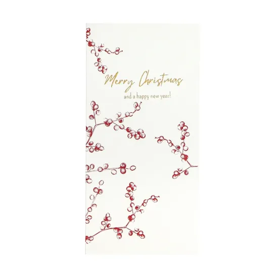 Bild von Grüßkarte CARD-REDBERRYWREATH-DIN-lang