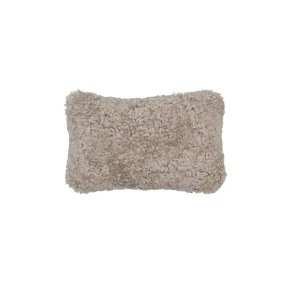 Bild von Wollekissen BENNY - Schaffell/Leinen 39 x 25 cm